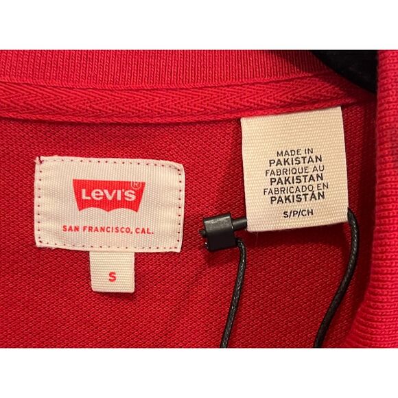 NWT Levi's Red Polo Shirt Top Mens Size Small MSRP $34.50 - Picture 4 of 8
